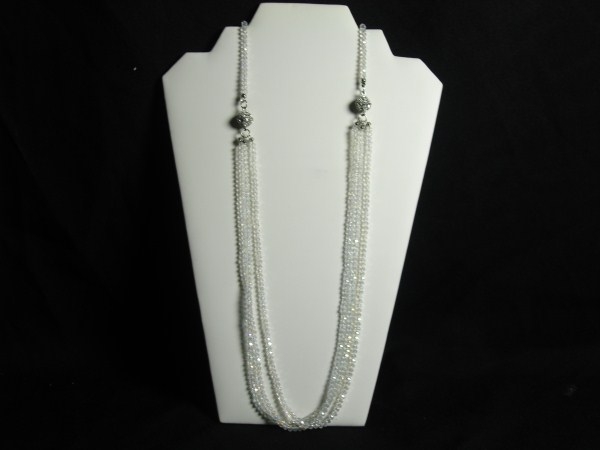 Long Chain White Crystal Necklace